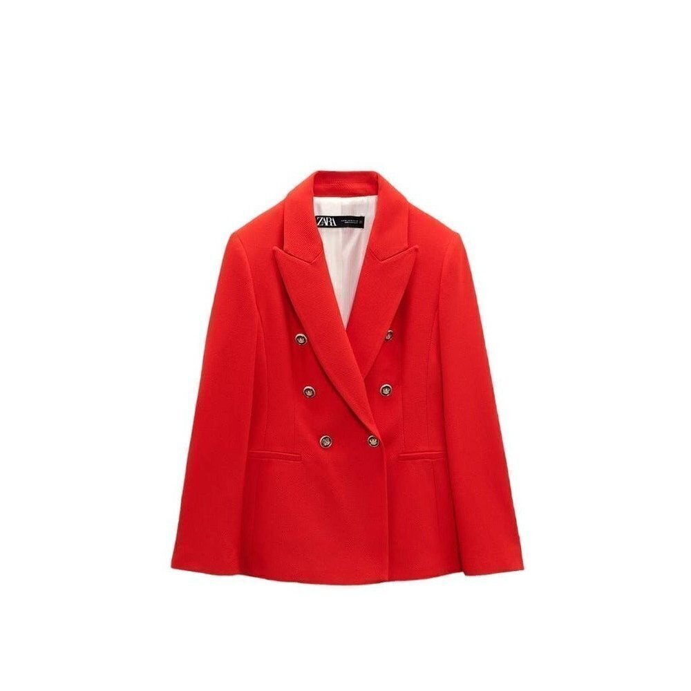 ZARA DOUBLE BREASTED BLAZER RED SIZE | 2753/122